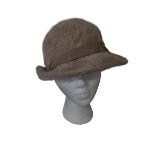 VTG Betmar Angora/Wool Hat 60s Mod Classic Chic Neutral Made In‎ France Preppy